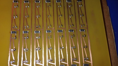 SMD resistors and clipped LED legs