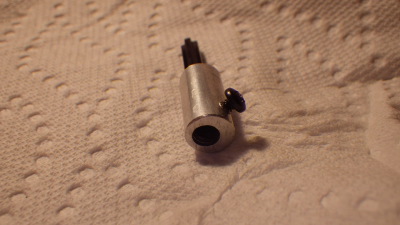 wheel coupler rear view showing drill hole