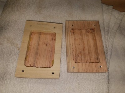 blind pockets routed in pallet wood