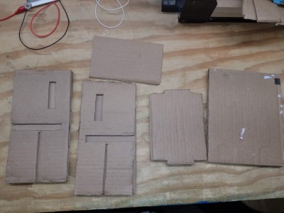 unassembled cardboard parts