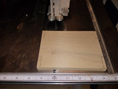 wood butt plate on the band saw