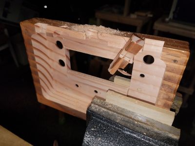 split wood in the vice