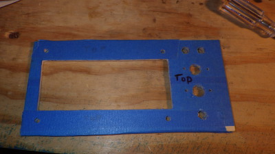 masked and cut front panel before adding components