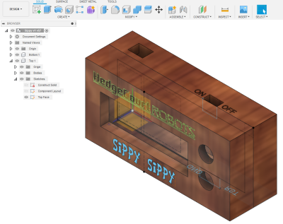 screen shot of 3d model in fusion 360